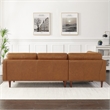 Pemberly Row Mid-Century L-Shaped Leather Left-Facing Sectional in Tan Cognac