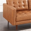 Pemberly Row Mid-Century L-Shaped Leather Right-Facing Sectional in Tan Cognac