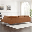 Pemberly Row Mid-Century L-Shaped Leather Right-Facing Sectional in Tan Cognac