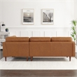 Pemberly Row Mid-Century L-Shaped Leather Right-Facing Sectional in Tan Cognac