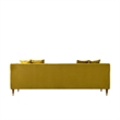 Pemberly Row Velvet Upholstered Rectangular Pillow Back Sofa in Yellow
