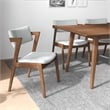 Pemberly Row 5-Piece Mid-Century Dining Set with 4 Fabric Dining Chairs in Gray