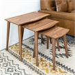 Pemberly Row Mid-Century Rectangular Wood Nesting Tables in Walnut (Set tof 3)