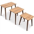 Pemberly Row Mid-Century Rectangular Wood Nesting Tables in Walnut (Set tof 3)