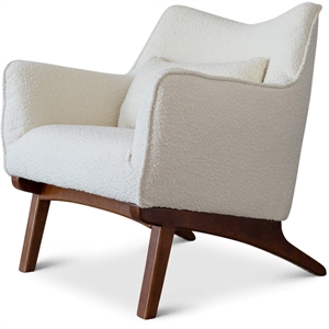 pemberly row mid-century tight back fabric upholstered armchair in beige