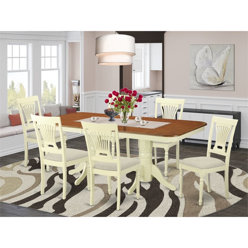 Pemberly Row 7-piece Wood Dining Table and Chair Set in Cherry