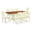 Pemberly Row 9-piece Wood Dinette Table Set in Buttermilk/Cherry