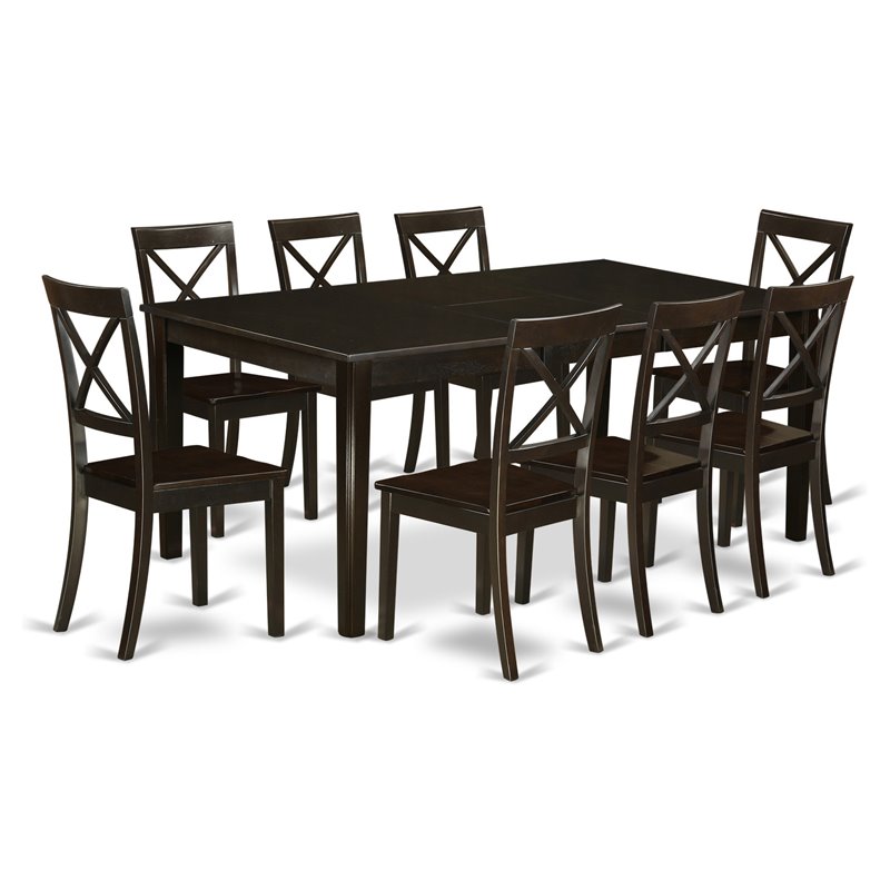 Pemberly Row 9-piece Wood Dining Set in Cappuccino