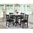 Pemberley Row Wood Black Dining Table Set Round Drop-Leaf Pedestal Compact Dimensions