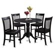 Pemberley Row Wood Black Dining Table Set Round Drop-Leaf Pedestal Compact Dimensions