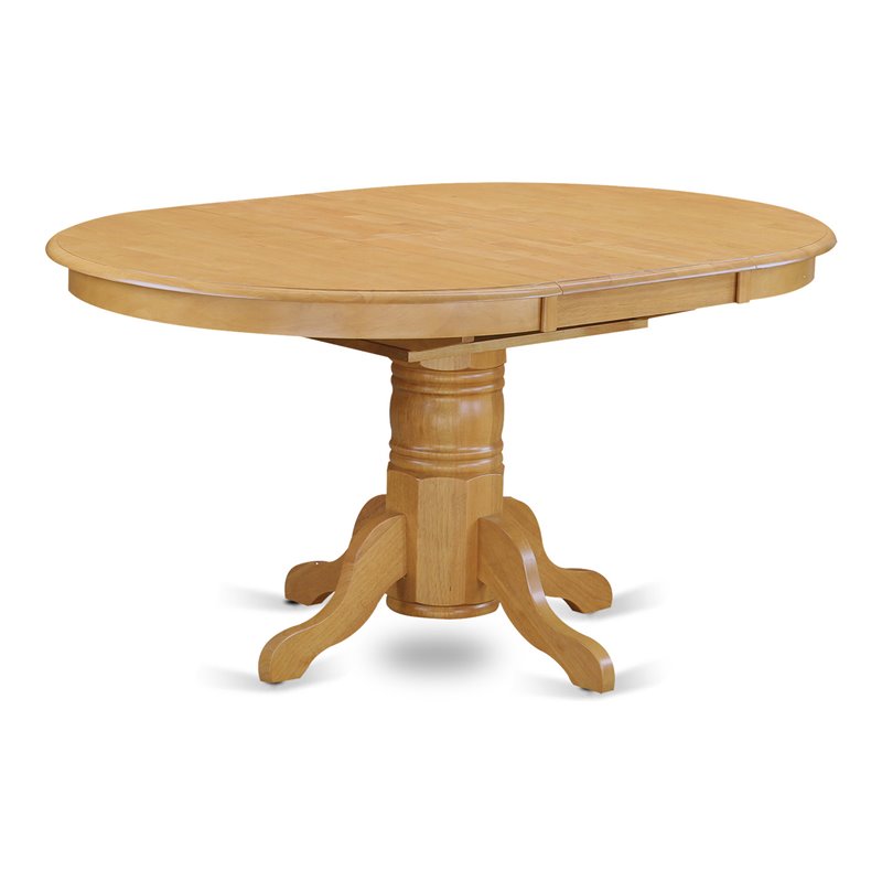 Pemberly Row Oval Wood Butterfly Leaf Dining Table in Oak