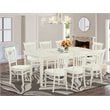 Pemberly Row 9-piece Wood Dining Room Set in Linen White