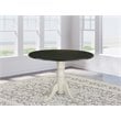 Pemberly Row Wood Dining Table with 2 Drop Leaves in Black/White