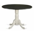 Pemberly Row Wood Dining Table with 2 Drop Leaves in Black/White