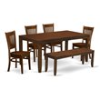 Pemberly Row 6-piece Wood Dining Set with Bench in Espresso