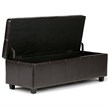 Pemberly Row Contemporary Solid Wood Storage Bench in Brown