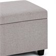 Pemberly Row Mid-Century Solid Wood Storage Bench in Cloud Gray