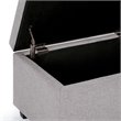 Pemberly Row Mid-Century Solid Wood Storage Bench in Cloud Gray