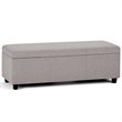 Pemberly Row Mid-Century Solid Wood Storage Bench in Cloud Gray