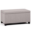 Pemberly Row Mid-Century Solid Wood Storage Bench in Cloud Gray