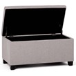 Pemberly Row Mid-Century Solid Wood Storage Bench in Cloud Gray
