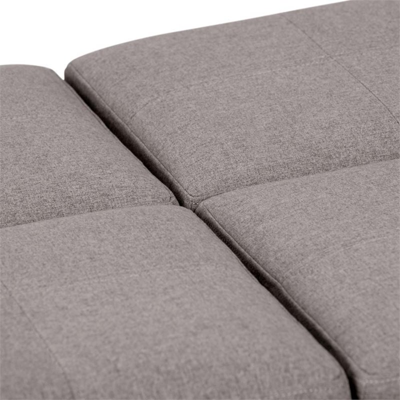 Pemberly Row Modern Solid wood Square Ottoman in Cloud Gray