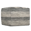 Pemberly Row Transitional Boho Square  Fabric Pouf in Gray Melange Cotton
