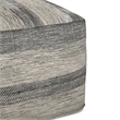 Pemberly Row Transitional Boho Square  Fabric Pouf in Gray Melange Cotton