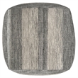 Pemberly Row Transitional Boho Square  Fabric Pouf in Gray Melange Cotton