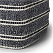 Pemberly Row Modern Fabric Boho Square Woven Pouf in Navy and White