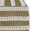 Pemberly Row Modern Boho Square Woven Pouf in Natural and White