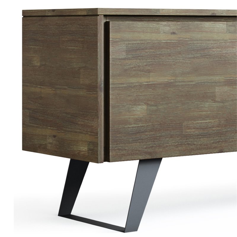 Pemberly Row Modern Solid Acacia Wood TV Media Stand for TVs up to 63