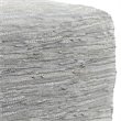 Pemberly Row Transitional  Genuine Leather  Boho Square Pouf in Cream