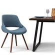 Pemberly Row Mid-Century Woven Fabric Dining Chair in Denim Blue
