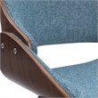 Pemberly Row Mid-Century Woven Fabric Dining Chair in Denim Blue