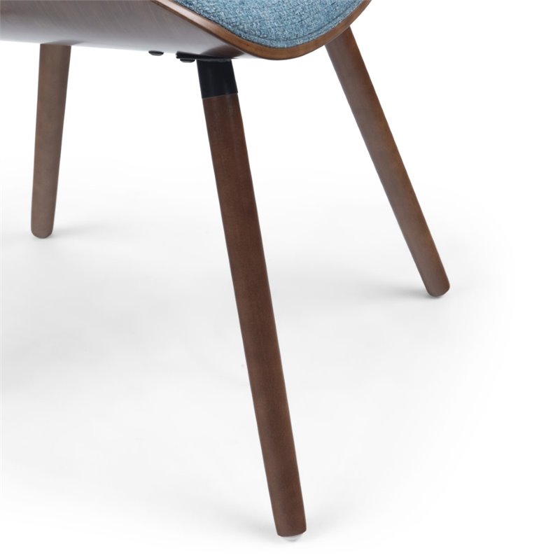 Pemberly Row Mid-Century Woven Fabric Dining Chair in Denim Blue