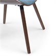 Pemberly Row Mid-Century Woven Fabric Dining Chair in Denim Blue