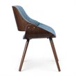 Pemberly Row Mid-Century Woven Fabric Dining Chair in Denim Blue