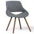 Pemberly Row Mid-Century Fabric Dining Side Chair in Gray and Natural