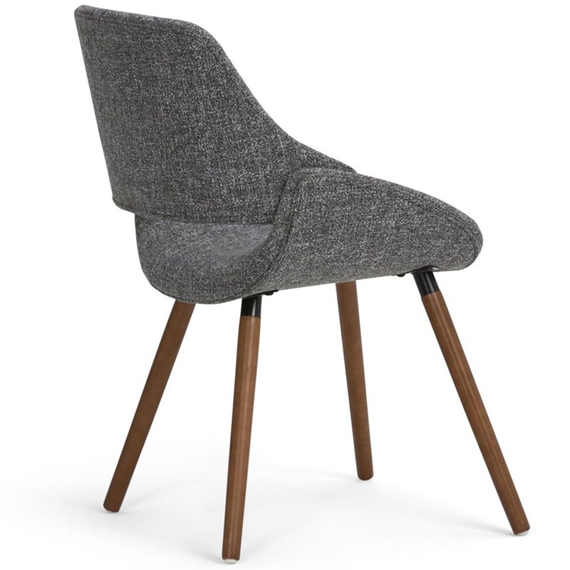 Pemberly Row Mid-Century Fabric Dining Side Chair in Gray and Natural