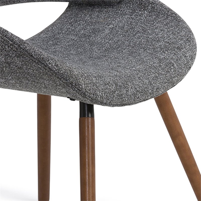 Pemberly Row Mid-Century Fabric Dining Side Chair in Gray and Natural
