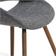 Pemberly Row Mid-Century Fabric Dining Side Chair in Gray and Natural