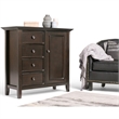 Pemberly Row Mid-Century Solid Wood Storage Cabinet in Hickory Brown