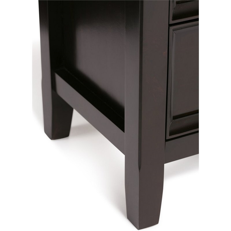 Pemberly Row Mid-Century Solid Wood Storage Cabinet in Hickory Brown