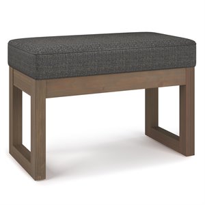 Pemberly Row Modern 26&quot Tweed Fabric Entryway Bench in Dark Brown