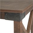Pemberly Row Farmhouse Solid Wood End Table in Distressed Dark Brown