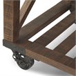 Pemberly Row Farmhouse Solid Wood End Table in Distressed Dark Brown