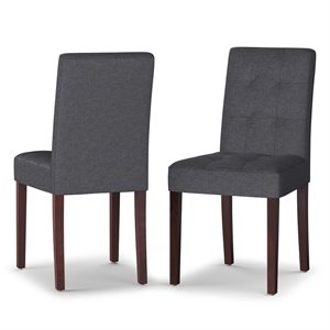 pemberly row modern fabric dining chair in slate gray (set of 2)