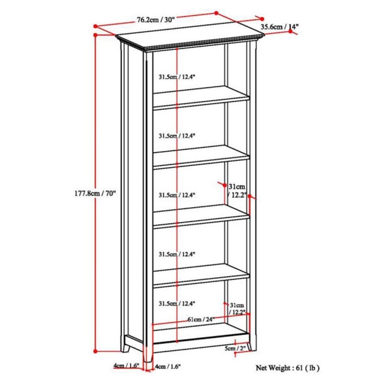 Pemberly Row Modern Solid Wood 70