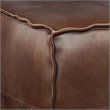 Pemberly Row Transitional Faux Leather Boho Square Pouf in Distressed Dark Brown
